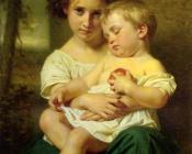 休斯默尔 - Jeune fille tenant un enfant endormi